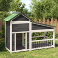 Vidaxl hondenhok 143x60,5x109 cm massief grenenhout grijs