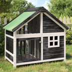 Vidaxl hondenhok 96x60,5x87 cm massief grenenhout grijs
