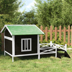 Vidaxl hondenhok 159x120x88,5 cm massief grenenhout grijs