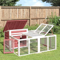 Vidaxl konijnenhok 144x123x67,5 cm massief grenenhout mokkakleurig