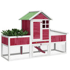 Vidaxl konijnenhok 170x63x113 cm massief grenenhout rood