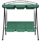 VidaXL Schommelbank met luifel 198 cm stof en staal groen