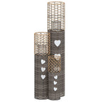 Vidaxl kaarsenhouders 3 st wicker grijs