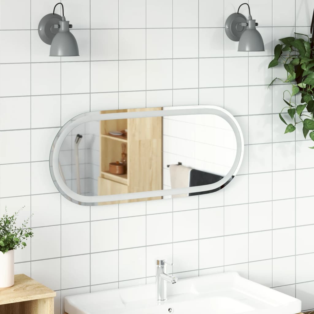Vidaxl badkamerspiegel led ovaal 90x40 cm