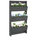 Vidaxl plantenbak wandmontage 3-laags 60x18,5x110 cm grenenhout grijs