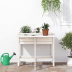 Vidaxl plantenbak met inklapbaar tafelblad massief grenenhout wit