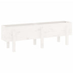 Vidaxl plantenbak verhoogd 121x30x38 cm massief grenenhout wit