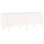 Vidaxl plantenbak verhoogd 160x50x57 cm massief grenenhout wit