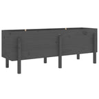 Vidaxl plantenbak verhoogd 160x50x57 cm massief grenenhout grijs
