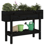 Vidaxl plantenbak verhoogd 101x30x69 cm massief grenenhout zwart