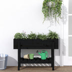 Vidaxl plantenbak verhoogd 101x30x69 cm massief grenenhout zwart