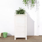 Vidaxl plantenbak 40x40x78 cm massief grenenhout wit