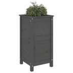 Vidaxl plantenbak 40x40x78 cm massief grenenhout grijs