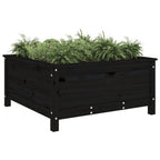 Vidaxl plantenbak 82,5x82,5x39 cm massief grenenhout zwart