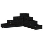 VidaXL Plantenbak 4-laags 80,5x79x36 cm massief grenenhout zwart