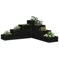 VidaXL Plantenbak 4-laags 80,5x79x36 cm massief grenenhout zwart