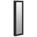 Vidaxl sieradenkast met spiegel wandgemonteerd 30x8,5x106 cm zwart