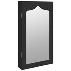 Vidaxl sieradenkast met spiegel wandgemonteerd 37,5x10x67 cm zwart