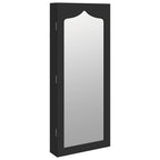 Vidaxl sieradenkast met spiegel wandgemonteerd 37,5x10x90 cm zwart