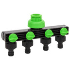 Vidaxl kraanadapter 4-wegs 19,5x6x11 cm abs pp groen en zwart