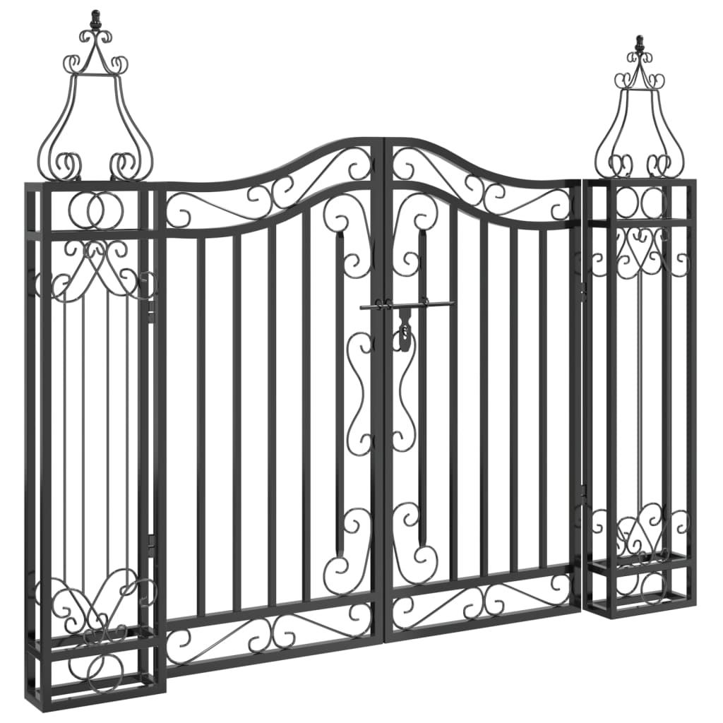 VidaXL Poort 121x8x100 cm smeedijzer zwart