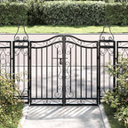 VidaXL Poort 121x8x100 cm smeedijzer zwart