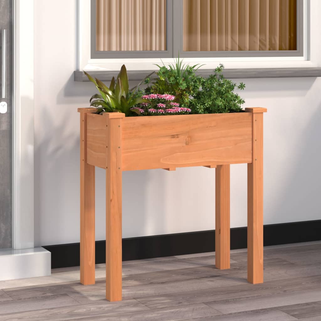 Vidaxl plantenbak met voering 71x37x76 cm massief vurenhout bruin