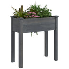Vidaxl plantenbak met voering 71x37x76 cm massief vurenhout grijs