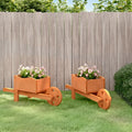Vidaxl plantenbakken kruiwagen 2 st 47x15x19 cm massief vurenhout