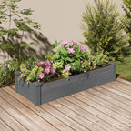 Vidaxl plantenbak verhoogd met voering 120x45x25 cm vurenhout grijs