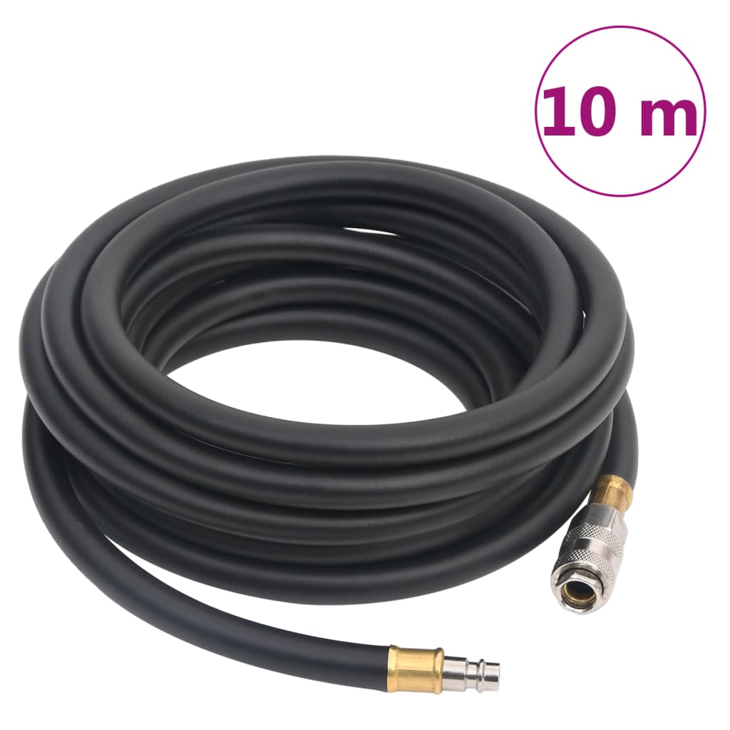 Vidaxl luchtslang hybride 0,6'' 10 m rubber en pvc zwart