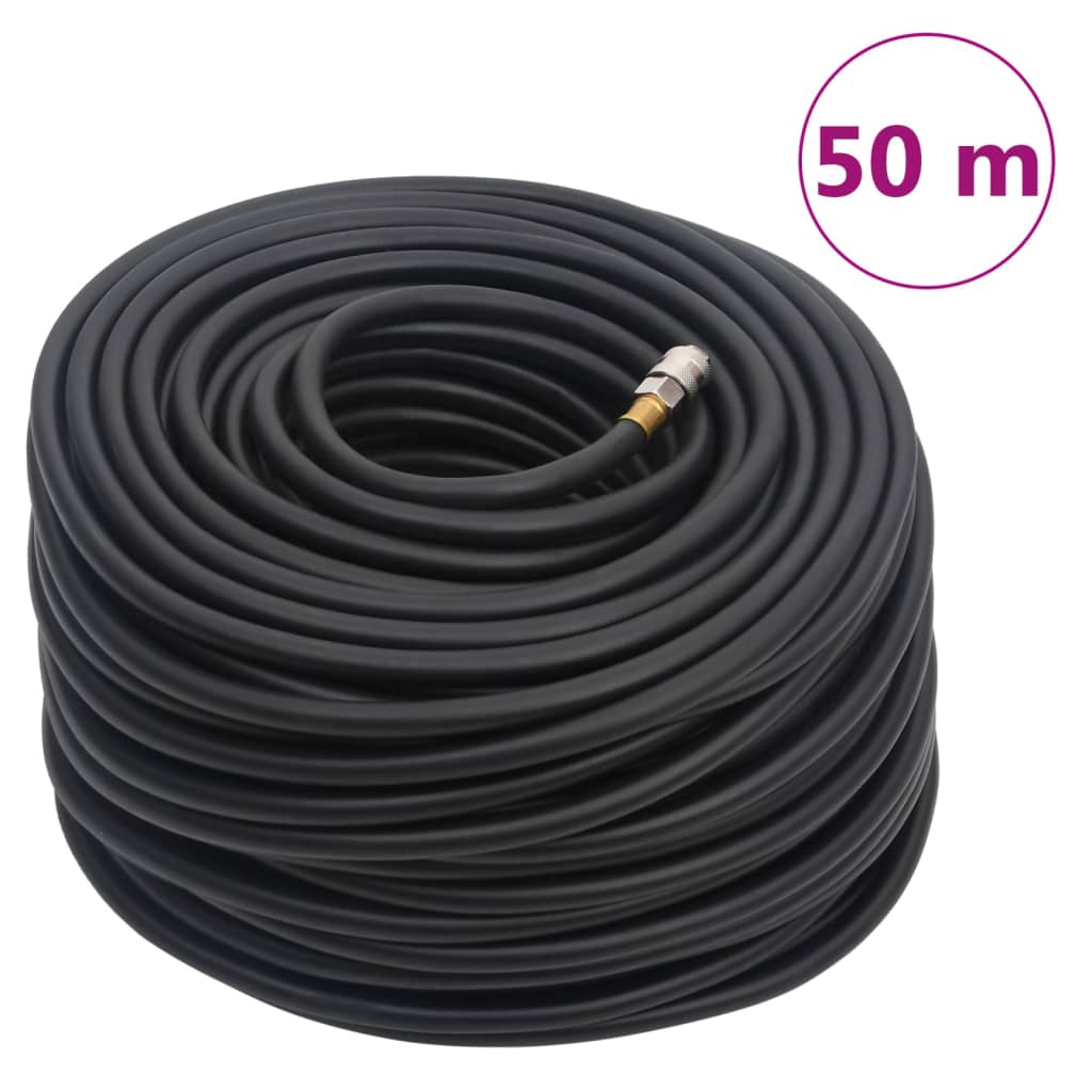 Vidaxl luchtslang hybride 0,6'' 50 m rubber en pvc zwart