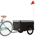 Vidaxl fietstrailer 45 kg ijzer zwart en grijs