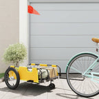 Vidaxl fietstrailer oxford stof en ijzer geel