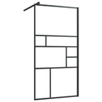 VidaXL Inloopdouchewand met schap 90x195 cm ESG-glas aluminium zwart