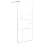 VidaXL Inloopdouchewand met schap 90x195 cm ESG-glas aluminium wit