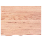 Vidaxl wastafelblad 80x60x(2-6) cm behandeld massief hout lichtbruin
