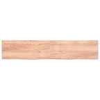 Vidaxl wastafelblad 200x40x(2-6) cm behandeld massief hout lichtbruin