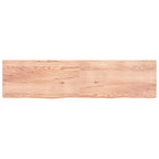 Vidaxl wastafelblad 200x50x(2-6) cm behandeld massief hout lichtbruin