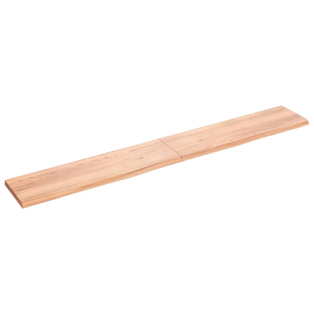 Vidaxl wastafelblad 220x30x(2-4) cm behandeld massief hout lichtbruin