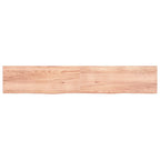 Vidaxl wastafelblad 220x40x(2-6) cm behandeld massief hout lichtbruin