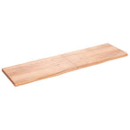 Vidaxl wastafelblad 220x60x(2-6) cm behandeld massief hout lichtbruin