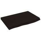 Vidaxl wastafelblad 60x40x(2-6) cm behandeld massief hout donkerbruin