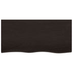 Vidaxl wastafelblad 100x50x(2-4) cm behandeld massief hout donkerbruin