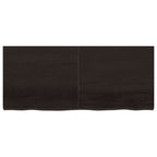 Vidaxl wastafelblad 140x60x(2-4) cm behandeld massief hout donkerbruin