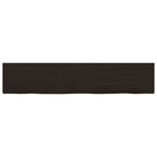 Vidaxl wastafelblad 200x40x(2-6) cm behandeld massief hout donkerbruin