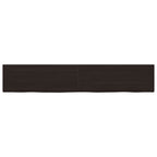 Vidaxl wastafelblad 220x40x(2-4) cm behandeld massief hout donkerbruin