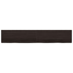 Vidaxl wastafelblad 220x40x(2-6) cm behandeld massief hout donkerbruin
