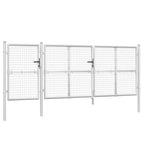 VidaXL Tuinpoort 400x175 cm gaas en gegalvaniseerd staal zilverkleurig