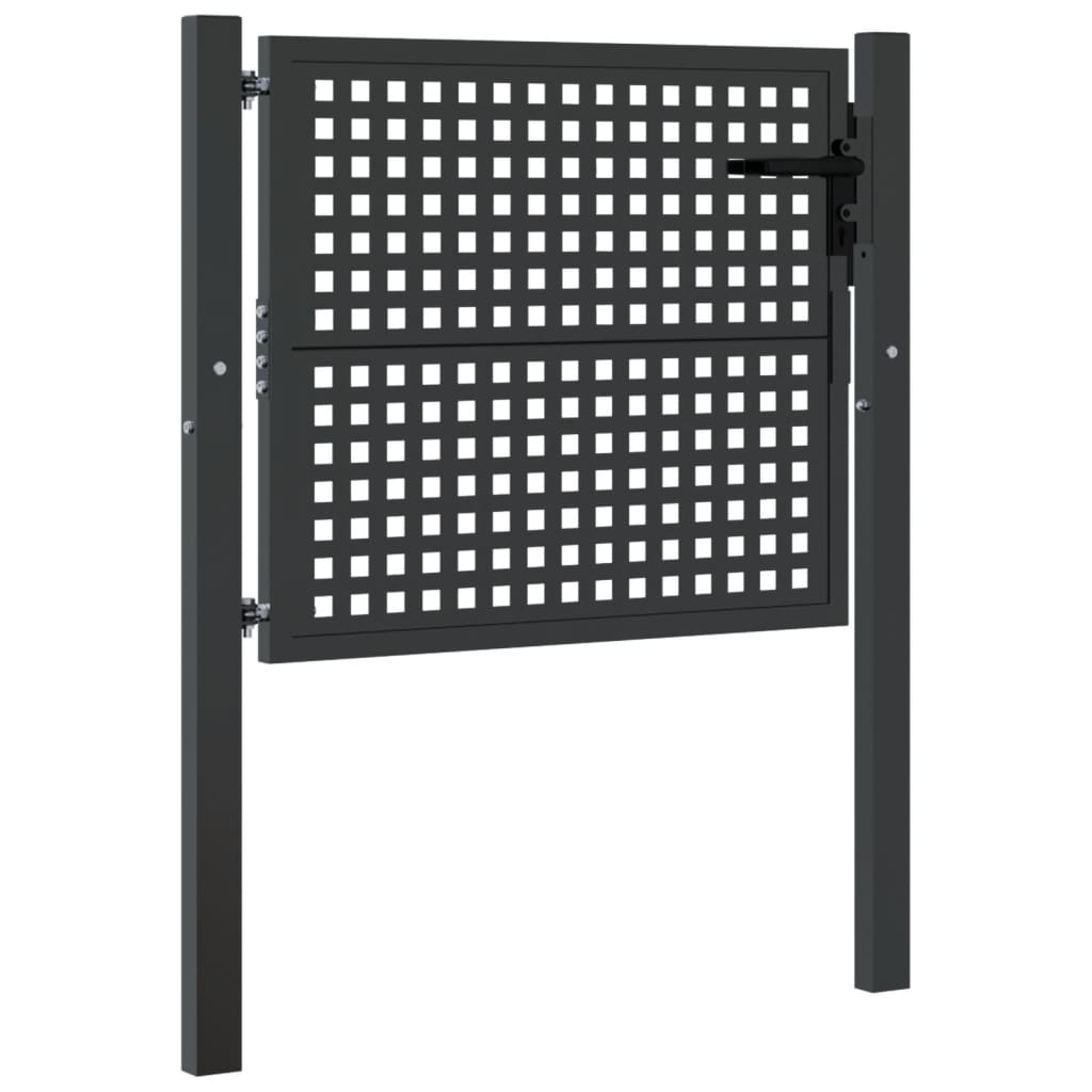 Vidaxl tuinpoort antraciet 100x75 cm staal
